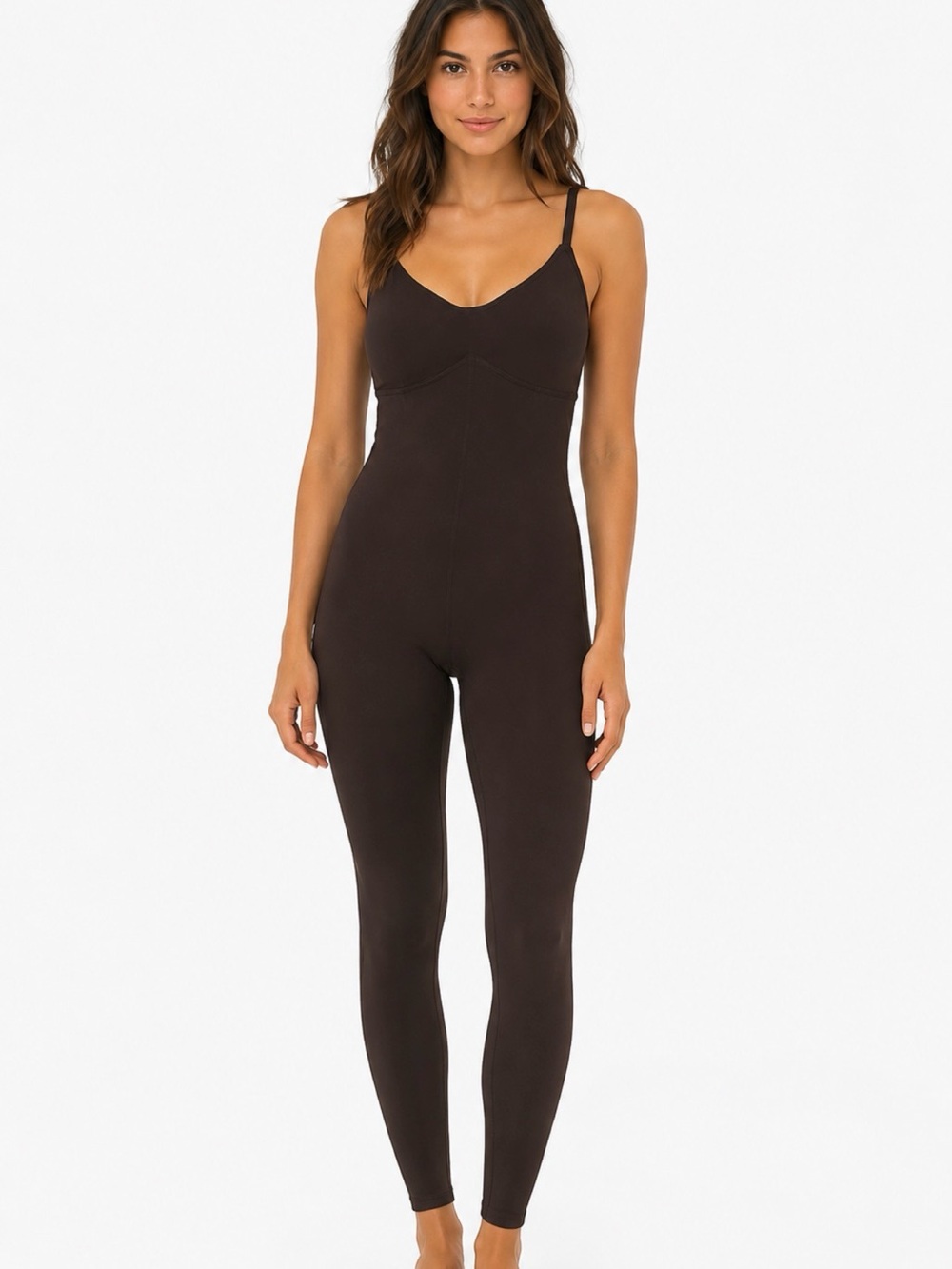 Gymshark Dark Brown Fitted Jumpsuit